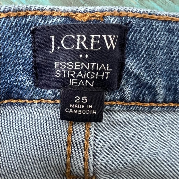 J. Crew Essential Straight Jean Raw Hem Button Fly Size 25 - Picture 9 of 13